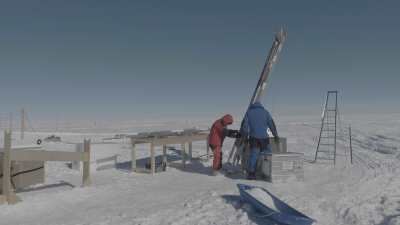 Drilling in the ice