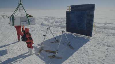 Installation of a radiometer on a tower