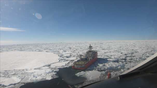 Landing on the Astrolabe icebreaker