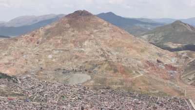 The city build on the slopes of Cero Rico de Potosi