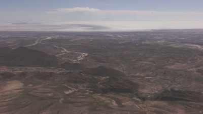 In flight towards the Salar, seen in the distance