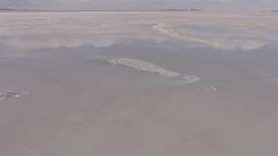 Flight over the white Salar