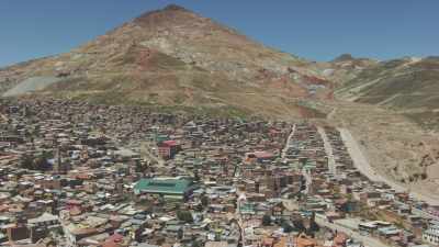 The city and overlooking  silver mines