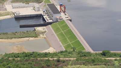 Imboulou dam and lake on Lefini river