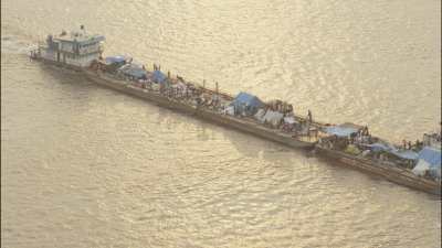 Barges on the Congo river