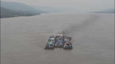 Barges on the Congo river