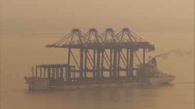 Maritime traffic off the coast of Shanghai