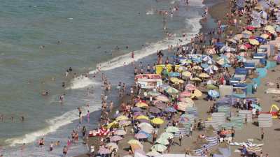 Crowded beaches in Béjaïa