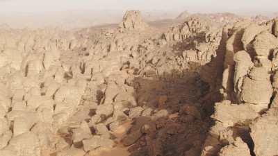 Road and rocky formations