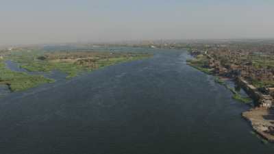 Factories and brickworks on the Nile's banks