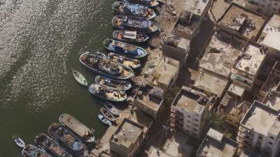 Traditional wooden boats construction, close to Rosette