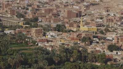 City of Aswan and boats on the Nile