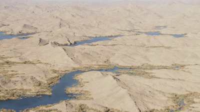 Lake Nasser, rock formations and desert