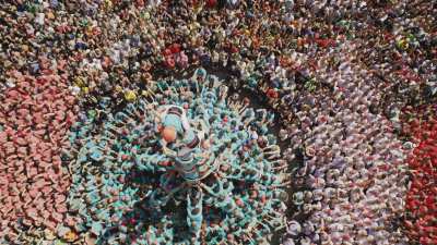 The Castellers, human towers in Catalonia