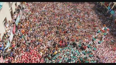 The Castellers, human towers in Catalonia