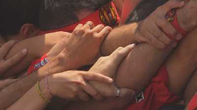 The Castellers, human towers in Catalonia