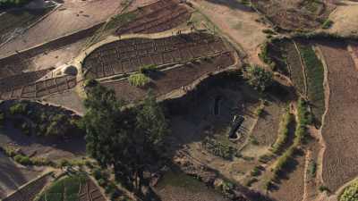 Crops and irrigation in fields, Tigray