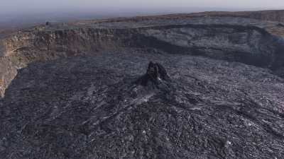 Molten lava flowing from the Erta Ale's north crater