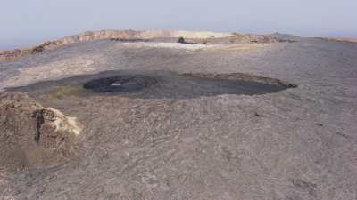 Wide shots of lava lakes, Erta Ale Volcano