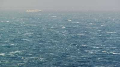 Freighter in a storm