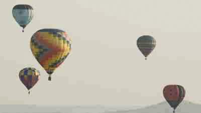 Air ballons in the sky after take off