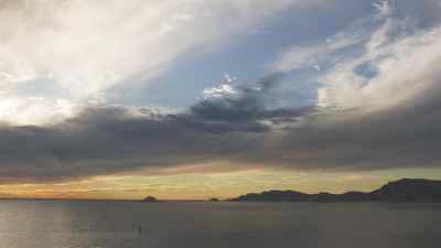 Red sundown on Marseilles shores