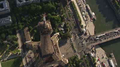 Close views on the Eiffel tower