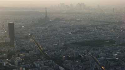 Eiffel Tower wide sights,Montparnasse Tower