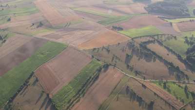 Fields and countryside villages