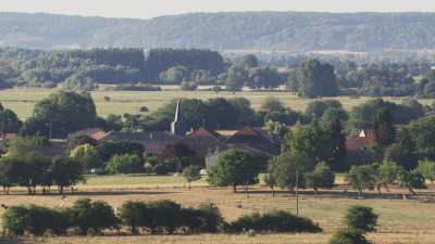 Small country village and its church