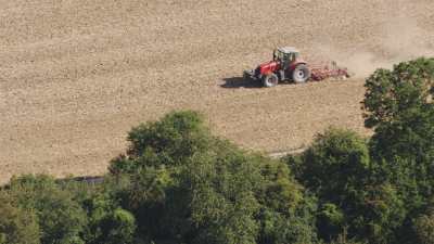 Tractor plowing, French countryside