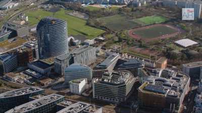 The heliport of Paris and the district Seine Ouest in Issy-les-Moulineaux