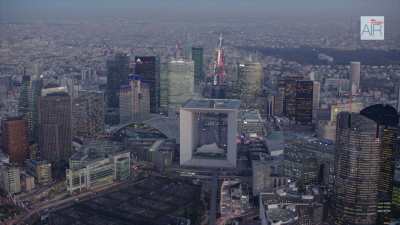 The business district of Paris La Défense by dusk