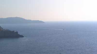 Tourists boats around the Port-Cros island