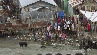 Cite Soleil district, iron roofs