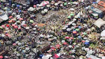 The vast Iron market in the city streets