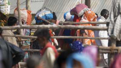 Close shots on Kumbh Mela participants