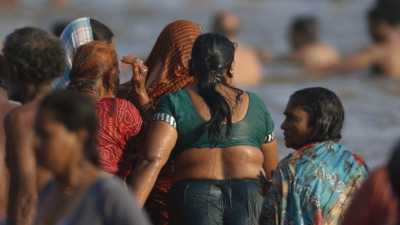 Women's bath during Kumbh Mela