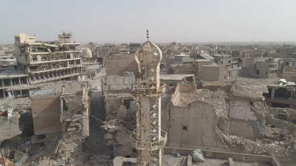 The heavy damages of the old city after the battle of Mosul in 2017