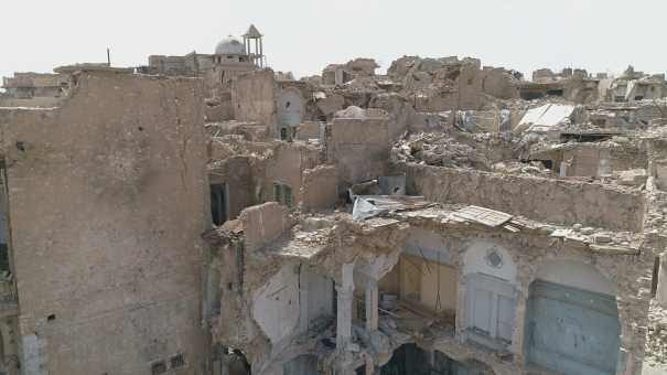 The heavy damages of the old city after the battle of Mosul in 2017