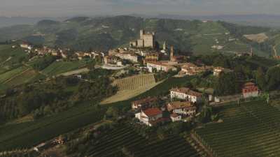 Ligurian villages and clouds in the hills