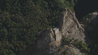 Ancient construction in the rock of a mountain peak