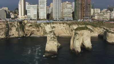 Beirut,Raouché district. Pigeon Rock