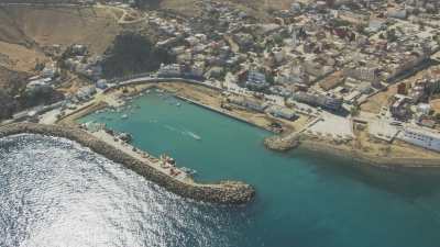 Small port of El Jebeha, fishermen, net