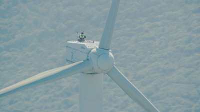 Wind turbines in the mountains near Tetouan