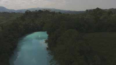 Close shots on the clear Agua Azul waterfalls in the forest