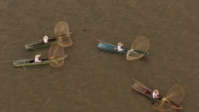 Traditional fishermen from Janitzio island