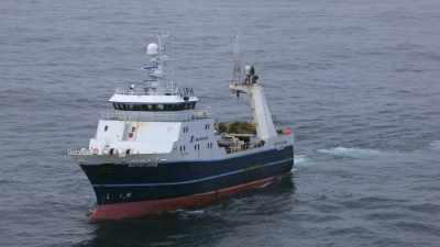 Trawler activity, fishing at sea