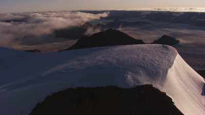 Svalbard, peaks and valley in the mist