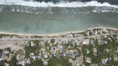 Vertical shots of interior of island and coastline